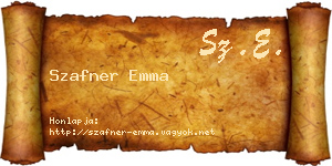 Szafner Emma névjegykártya